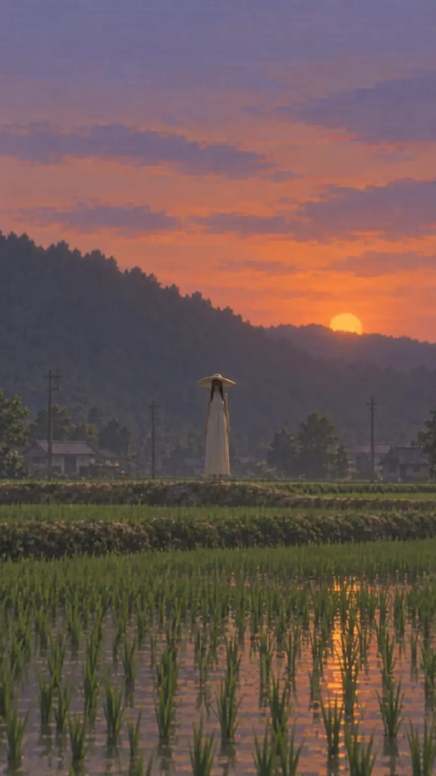 게임 첫 화면: 여름 시골길